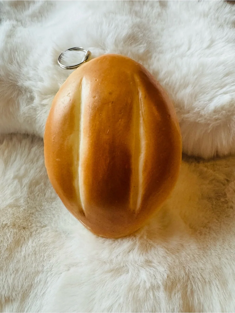 Realistic Bread Telera Bread Coin Purse Keychain | Mexican Pan Dulce Wallet